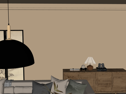 茶室 门窗 餐厅 衣帽间 客餐厅su模型