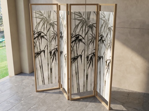 新中式 中式屏风su模型