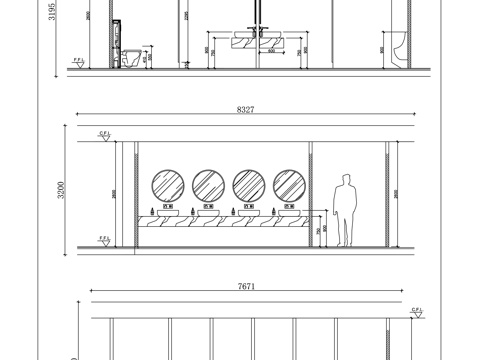 卫浴间 洗浴间 洗手间 沐浴间 盥洗室cad施工图