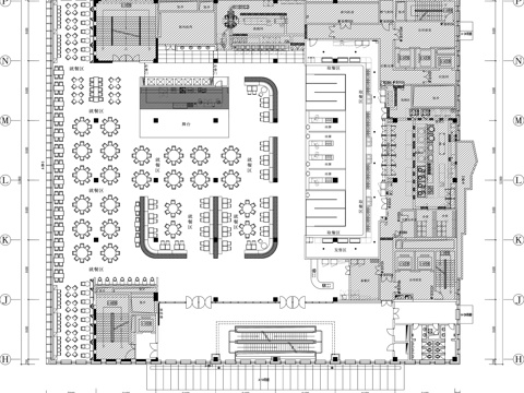 食堂餐饮CAD平面图cad施工图