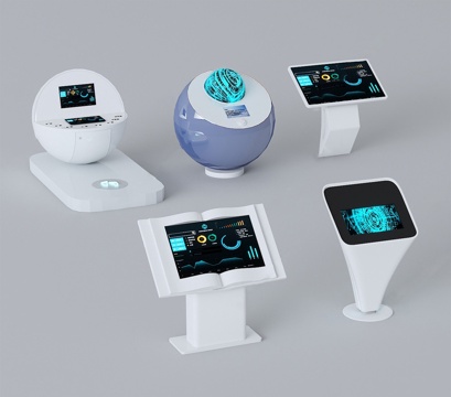 现代多媒体一体机 触控一体机 互动一体机su模型