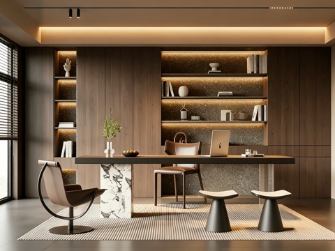 意式 家装 室内简约 轻奢风 格餐厅 客厅 卧室设计su模型