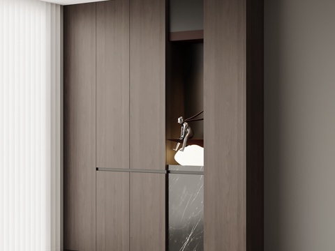 现代意式玄关 鞋柜su模型