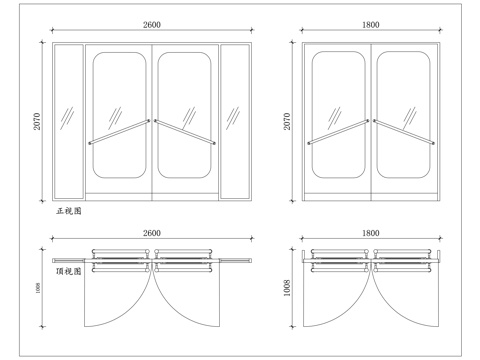 对开玻璃门 双扇玻璃门 平开玻璃门 双开玻璃门 对扇玻璃门cad施工图