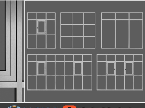 全景玻璃幕墙3d模型