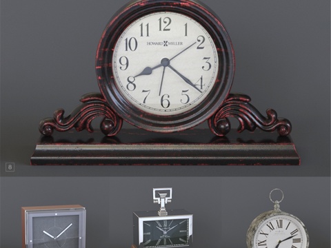 桌钟套装 023d模型