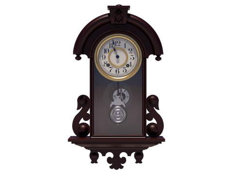 复古挂钟 墙饰su模型