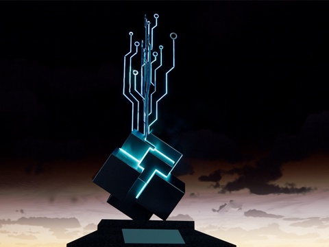 现代科技感景观雕塑su模型