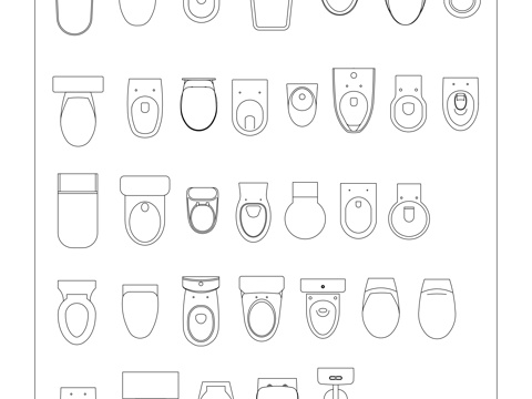 坐便器 恭桶 座厕 大便器 卫生洁具cad施工图