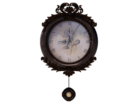 复古挂钟 墙饰su模型