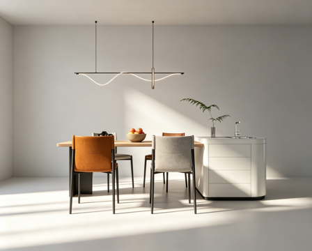 现代岛台餐桌su模型