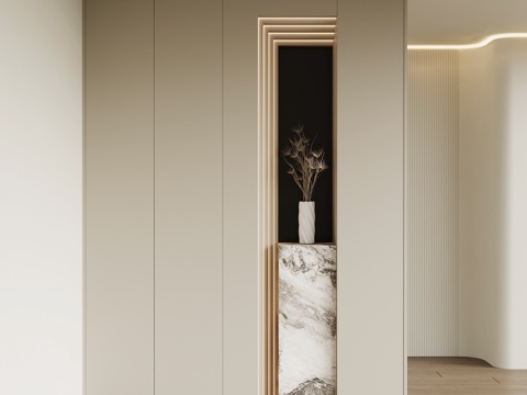 现代意式玄关 玄关隔断su模型