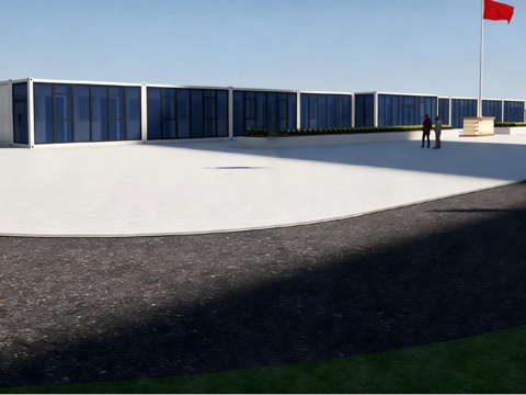 彩钢房  活动板房  彩钢临建  幕墙  玻璃幕墙  营地su模型