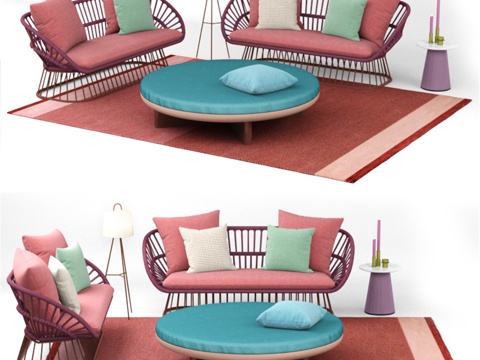 kettal cala 三人沙发3d模型