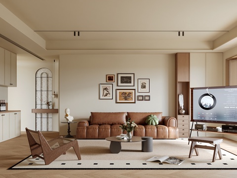 中古风客厅su模型