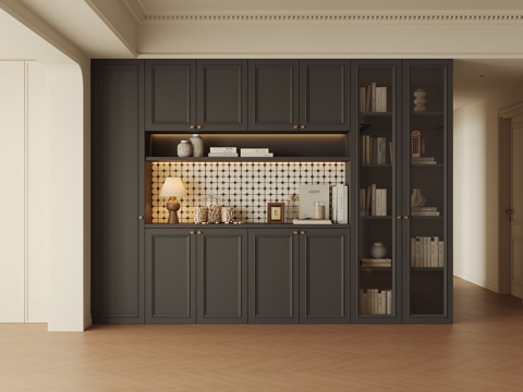 法式酒柜餐边柜su模型