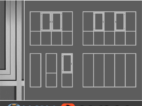 阳台和露台玻璃安装，套装13d模型