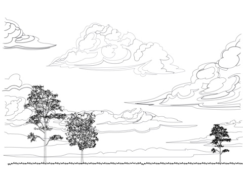 云彩 云朵 云层 云团 浮云cad施工图