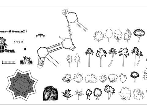 绿植游乐 植物乐园 生态游乐 绿植设施 植物乐园cad施工图