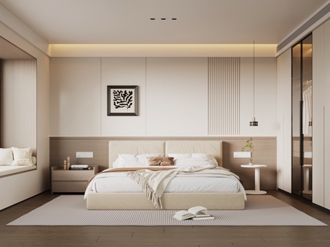 现代意式卧室su模型