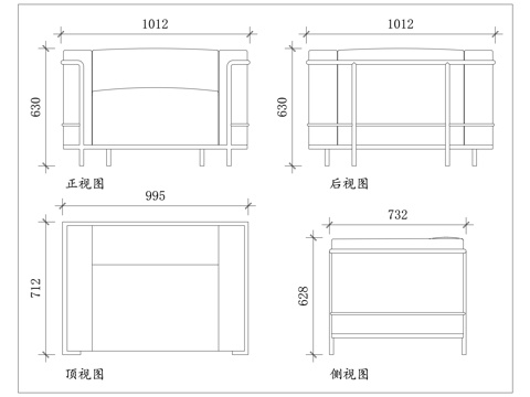 单人沙发椅 扶手休闲椅 现代扶手椅 简约单人椅 轻奢扶手椅cad施工图cad施工图
