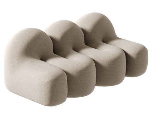 现代沙发 直排沙发 异形沙发 创意沙发su模型