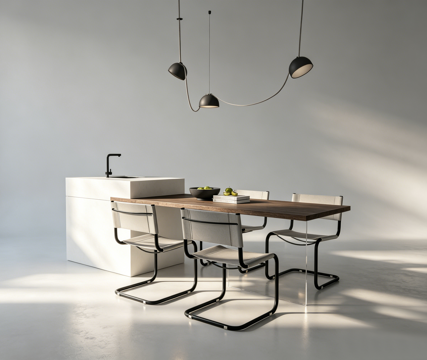 现代岛台餐桌su模型