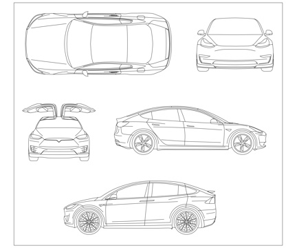 特斯拉 特氏电车 特斯电车 特斯拉车 特系电车cad施工图