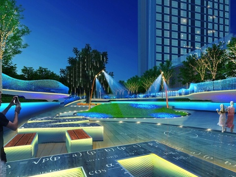 现代风格科技街头公园景观 科技小品su模型