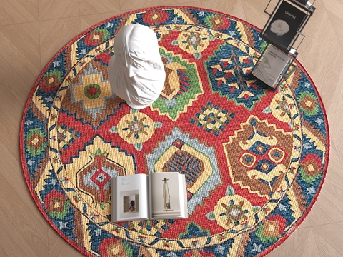 欧式圆形地毯su模型