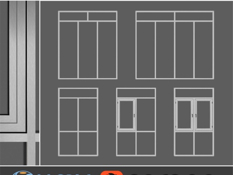 阳台和露台玻璃安装，套装33d模型