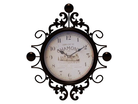 复古挂钟 墙饰su模型