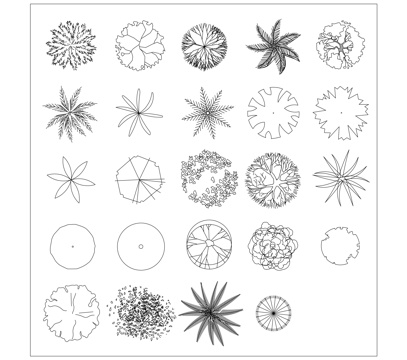 绿植平面 植物俯视图 绿植顶视 植被平面 植物鸟瞰cad施工图