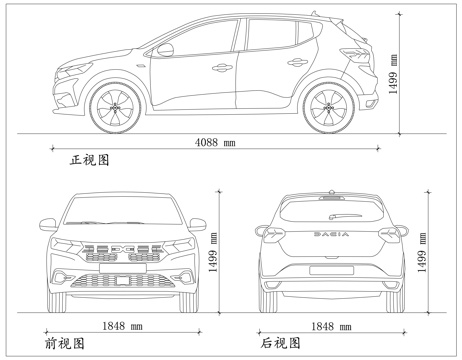 雷诺桑德罗 达契亚桑德罗 桑德罗入门车 桑德罗城市轿车cad施工图