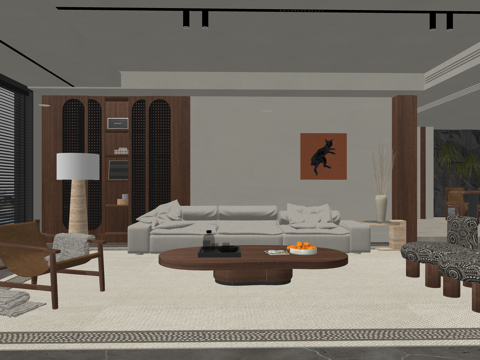 餐厅 客餐厅 茶室 家装 衣帽间 阳台su模型