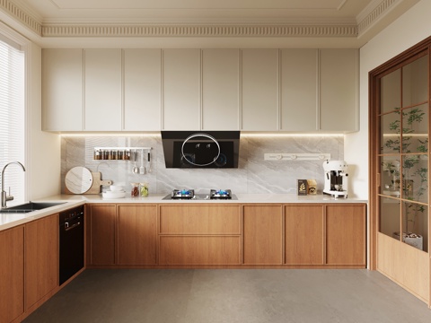 中古风厨房su模型