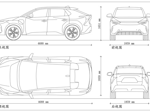 铂智4X 丰田bZ 斯巴鲁索尔特拉 bZ4X旅行版 bZ森林cad施工图