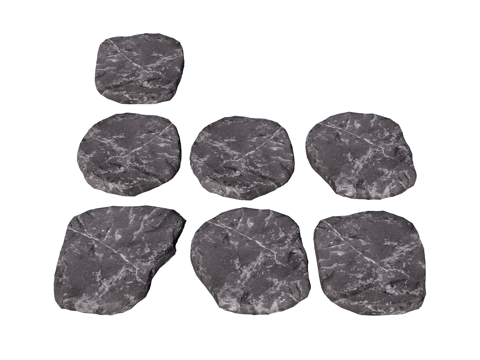 石板 石踏步 汀步 园林景观su模型