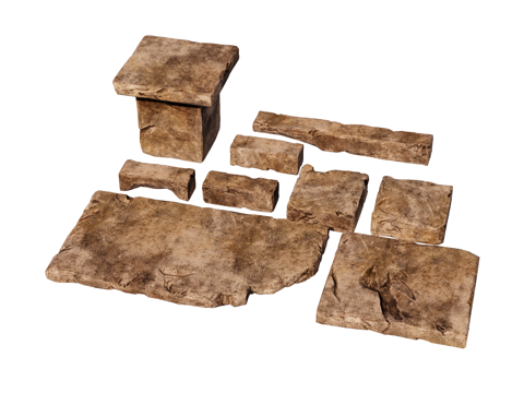 石板 石踏步 汀步 园林景观su模型