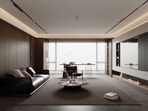 意式客厅su模型