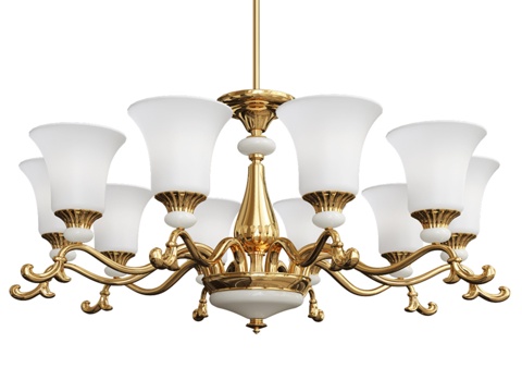 现代简约铜质吊灯_23d模型