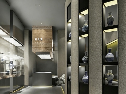 现代博物馆 陶瓷博物馆su模型