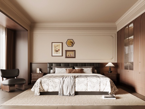 法式中古卧室su模型