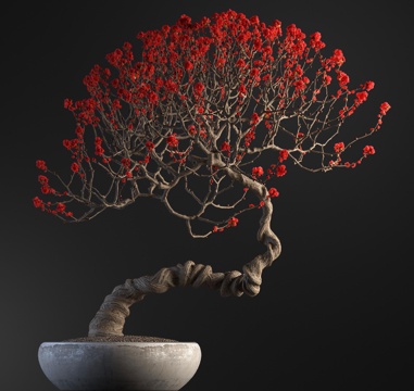  中式盆栽 迎客松 绿植 景观树3d模型 