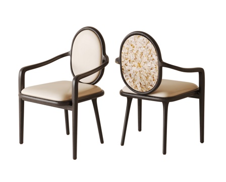 意式轻奢餐椅su模型