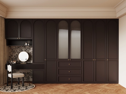 法式复古衣帽间su模型