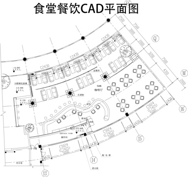 咖啡厅平面图cad施工图