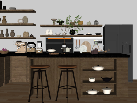 厨房 家装 衣帽间 餐厅su模型