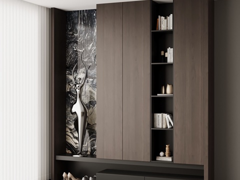 现代意式玄关 鞋柜su模型