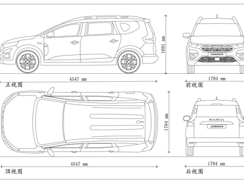 达契亚慢跑者 雷诺慢跑者 七座家用跨界 欧洲实用MPVcad施工图cad施工图